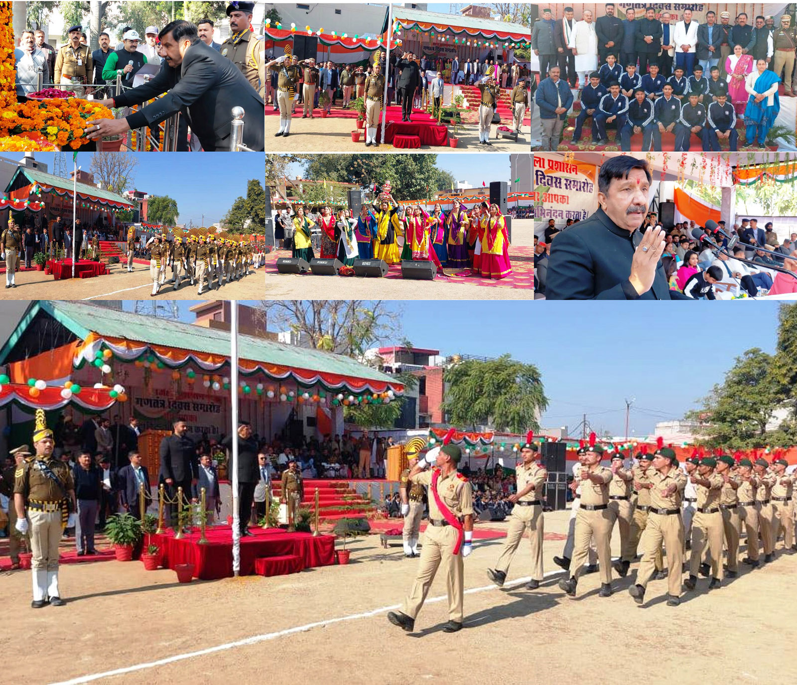 Una blooms in spring colours on Republic Day